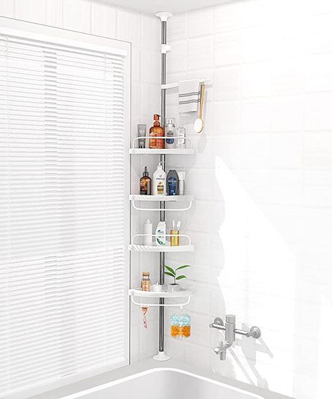 Amazon.com: ADOVEL 4 Layer Corner Shower Caddy, Adjustable Shower Shelf, Constant Tension Stainless Steel Pole Organizer, Rustproof 3.3 to 9.8ft : Home & Kitchen Design Interior Baie, Corner Shower Caddy, Shower Rack, Shower Box, Shower Shelf, Shower Storage, Shower Organization, Shower Basket, Stainless Steel Rod