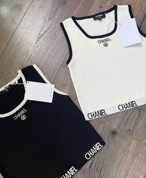 Chanel Tank Top, Pretty Clothes, Luxury Life, School Outfits, Pretty Outfits, Athletic Tank Tops, Chanel, Tank Top, Tank Tops