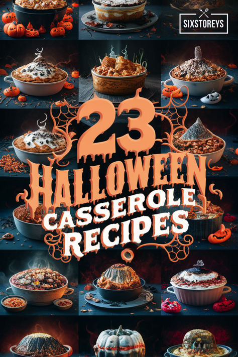 Cozy Halloween Casserole Recipes Halloween Breakfast Casserole Ideas, Halloween Casserole Recipes, Halloween Dinner Dishes, Spooky Crockpot Recipes, Halloween Casserole Ideas, Halloween Breakfast Casserole, Easy Halloween Dinners, Halloween Casseroles, Halloween Crockpot