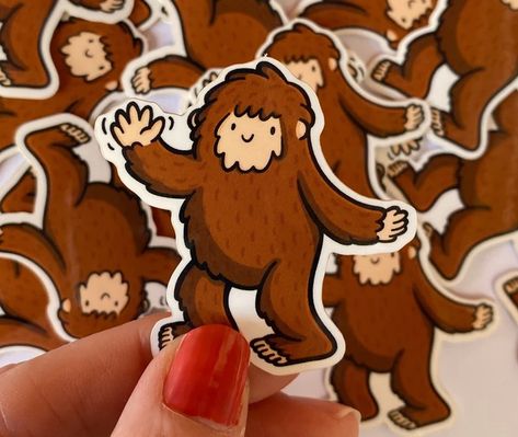 Mini Bigfoot Sticker Sasquatch Artwork Kawaii Big Foot Stickers Waterproof Vinyl Sticker Cute Phone Sticker Cute Mini Sticker - Etsy Bigfoot Sticker, Bigfoot Illustration, Feet Drawing, Water Coloring, Mini Stickers, Bigfoot Sasquatch, Mythical Beast, Phone Stickers, Shirt Print Design