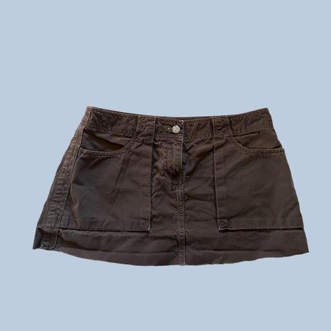 Brown mini cargo skirt with 3 pockets #y2kfashion... - Depop Brown Cargo Skirt, Brown Skirt, Cargo Skirt, Tyler The Creator, Y2k Fashion, Concert Outfit, Mini Skirts, Skirt, Outfit Inspo