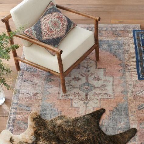 Blush and Blue Persian Style Chelsea Area Rug | World Market World Market Rug, Persian Style Rug, Persian Style, 8x10 Area Rugs, Big Apple, World Market, Blue Tones, Area Rugs For Sale, Blue Rug