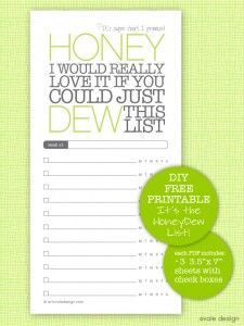 DIY Free Printable HoneyDew List Free To Do List, Honey Do, Honey Do List, Pretty Printables, To Do Lists Printable, Honey Dew, Printable Notes, To Do Lists, Best Cleaning Products