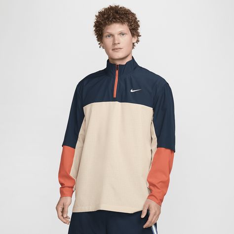 Nike Golf Club Men's Dri-FIT 1/2-Zip Golf Jacket Jordan Golf, Club Jacket, Nike Looks, Boy Activewear, Golf Jacket, Polo Shirt Dress, Half Zip Jacket, Golf Jackets, Ralph Lauren Shop