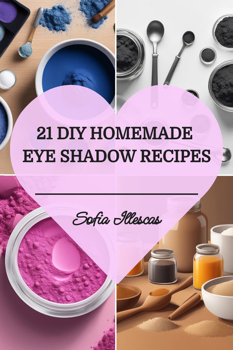 21 DIY Homemade Eye Shadow Recipes Homemade Eyeshadow Recipes, Diy Eye Shadow Recipe, Making Makeup Diy, Diy Eye Shadow Natural, How To Make Eyeshadow At Home, How To Make Your Own Makeup, Homemade Makeup Products, Diy Eyeshadow Recipe, How To Make Makeup At Home