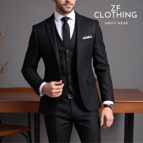 Coat Pant For Men Suits Wedding, Coat Pant For Men, Groom Wedding Suit, Men Suits Black, Men Suits Wedding, Suit Groom, Suits Black, Formal Fashion, Dress Suits For Men