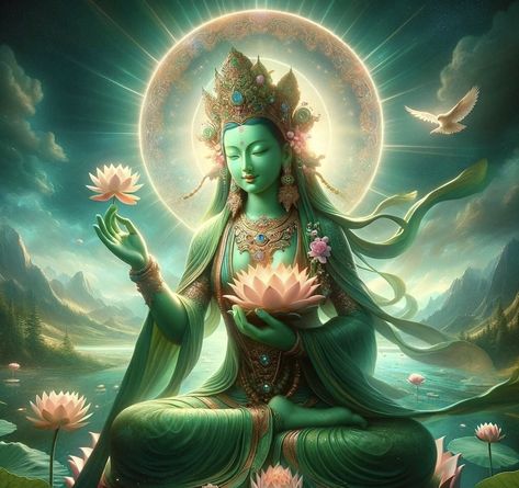 Blue Tara Goddess, Tara Devi Goddesses, Green Tara Goddesses, Green Tara Tattoo, Green Tara Maa, Tara Devi, Goddess Tara, Tara Goddess, Goddess Kali