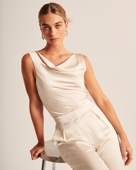 Women's Satin Cowl Neck Set Top | Women's New Arrivals | Abercrombie.com White Tanks, Womens Cami, Women's Tank Tops, American Clothing, Diva Fashion, Pink Light, Tank Top Cami, Top Women, Cami Tanks