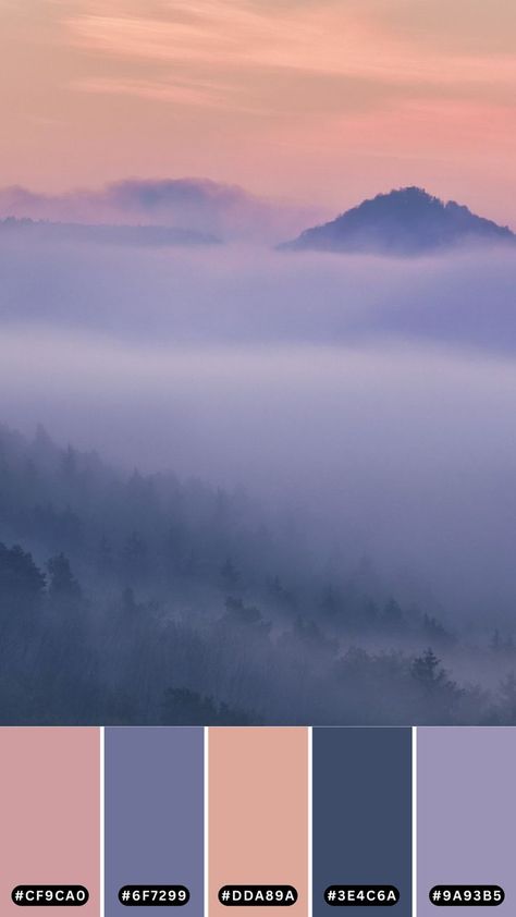 Dawn Color Palette, France Winter, Dawn Sky, Fall Color Palette, Sky Color, Lavender Fields, Small Business Ideas, Ethereal Beauty, Mountain View