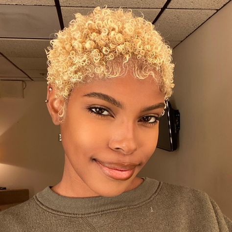 @diamondkwhite Date Someone Who, Big Chop Natural Hair, Makeup Aesthetics, Twa Hairstyles, Natural Hair Short Cuts, Blonde Curls, Dyed Hair Inspiration, Short Sassy Hair, Natural Hair Beauty