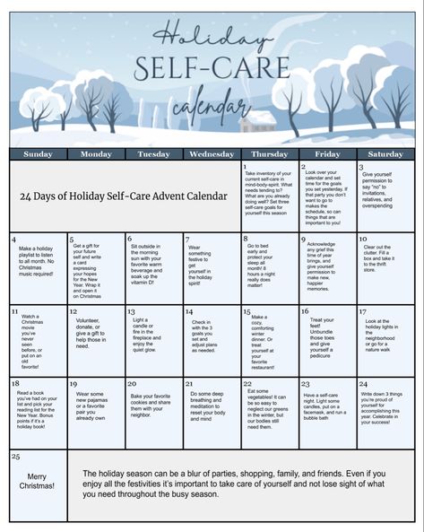 24-days of self-care. Advent Calendar Self Care, Mind Body Spirit, Mind Body, Advent Calendar, Self Care, Advent, Mindfulness, Healing