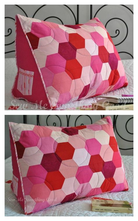 Pillow Backrest, Diy Will, Pillows Diy, Diy Sy, Backrest Pillows, Sewing Cushions, Book Pillow, Reading Pillow, Knit Pillow