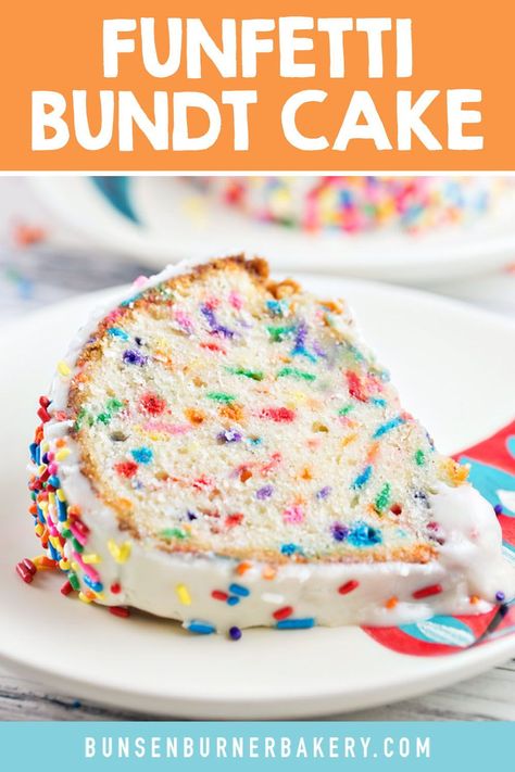 Get ready to celebrate with this festive sprinkle-filled homemade funfetti bundt cake! Everyone's favorite childhood flavor, baked from scratch with an easy recipe. Perfect for birthdays, anniversaries, holidays, or any day that needs a little extra cheer! Fingertips Bundt Cake, Fingertips Cake, Funfetti Bundt Cake, Chocolate Fudge Bundt Cake, Fudge Bundt Cake, Heaven Cake, Bunsen Burner, Dessert Board, Nothing Bundt Cakes