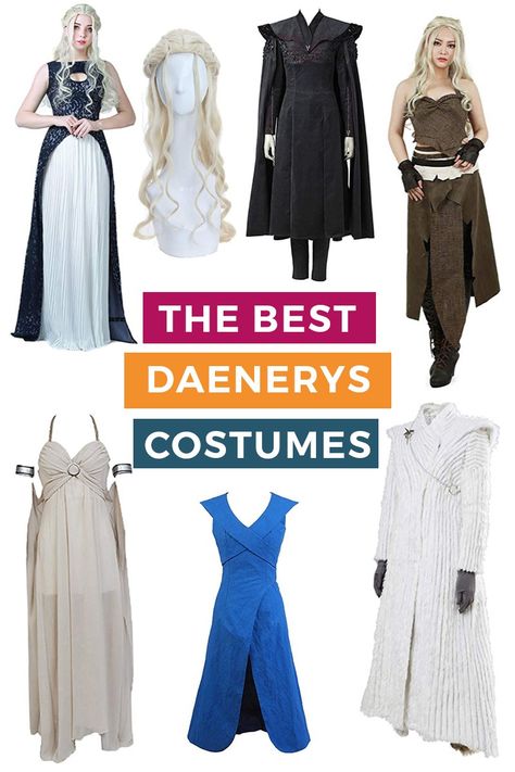 Are you in need of a Daenerys Targaryen Halloween costume? This round up of 6 outifts provides the best reviewed Daenerys Targaryen Halloween costumes on Amazon. #halloweencostume #khaleesi #gameofthronescostumes #cosplay #daenerystargaryen Danaerys Targaryen Costume, Daenerys Targaryen Halloween Costume, Targaryen Halloween Costume, Daenerys Targaryen Halloween, Daenerys Targaryen Costume Halloween, Daenerys Targaryen Outfits, Khaleesi Costume, Jon Snow Costume, Daenerys Costume