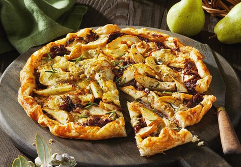 Pear And Gorgonzola Tart, Pear And Gorgonzola, Pork Leg Roast, Pear Galette, Aldi Recipes, Porterhouse Steak, Galette Recipe, Savory Pies, Pear Recipes