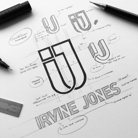 IRVINE JONES . CONCEPT SKETCHES . As an Architect & as an architectural practice - Irvine Jones obtain planning permissions for land &… Logo Sketch Design, Typographie Logo, Logo Monogramme, Concept Sketches, Logo Sketches, Graphisches Design, 타이포그래피 포스터 디자인, Identity Design Logo, James Martin