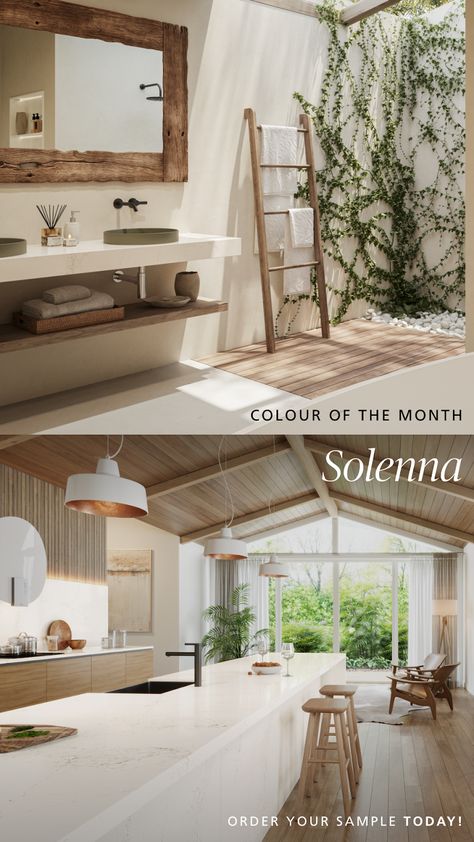 There’s nothing more calm than that clean home aesthetic. Enjoy the milky white #Caesarstone Solenna mineral countertop. #ColourOfTheMonth #CaesarstoneCanada Clean Home Aesthetic, Ceasarstone Countertops, Caesarstone Countertop, Home Aesthetic, Milky White, Nothing More, Clean Home, Countertops, Stone