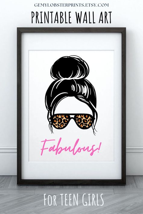 This unique and fun print can be instantly downloaded and easily printed at home. It comes in a multiple of sizes to fit the frame you want. This is an easy and affordable way to decorate your walls. 
#printable wall art #instant download #teen girl wall art #tween wall art #dorm room wall art #girls head silhouette #teen girl wall decor #glam wall art #fashion wall art Teen Wall Art Bedroom, Teen Bedroom Wall Decor, Teen Girl Wall Decor, Teen Room Art, Wall Art Dorm Room, Teen Girl Wall Art, Dorm Room Wall Art, Teen Wall Art, Fireplace Mantles