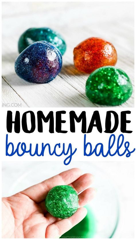 Bouncy Ball Recipe, Bouncy Balls Diy, Homemade Bouncy Balls, Kids Science Experiment, Diy Easter Decor, Easter Decor Ideas, Bouncy Ball, Bouncy Balls, Diy Science