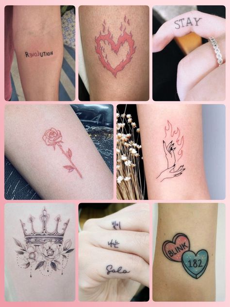 Kpop Tattoos, Pink Tattoo, Iu Hair, Inspired Tattoos, Small Hand Tattoos, Bee And Puppycat, Classy Tattoos, Disney Tattoos, Creative Tattoos