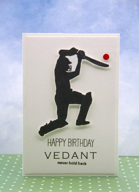 #cricket #cardsformen #cardsforboys #personalisedcards #birthdaycards #masculine #blackandwhite #CAS #handmadecards #cardmaking #madeinindia #madeinmumbai Cricket Painting Ideas, Cricket Themed Birthday Cards, Cricket Birthday Cards, Cricket Theme Party, Cricket Birthday Cake, Cricket Party, Cricket Cards, Cricket Cake, Ballet Crafts