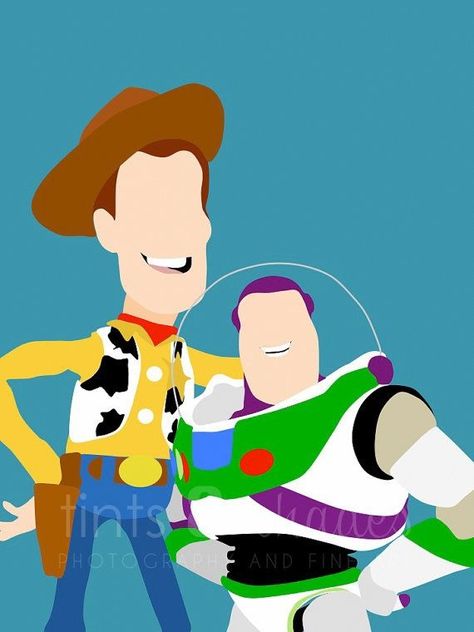 Woody & Buzz Lightyear Woody And Buzz Painting, Prince Disney, Disney Sewing, Bob Sponge, Toy Story Crafts, Disney Minimalist, Stickers Cool, Disney Canvas, Disney Paintings