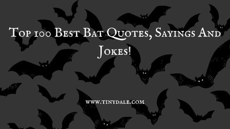 Bats, often misunderstood creatures of the night, have fascinated humanity for centuries. Their enigmatic flight and association with darkness have inspired a wide array of sayings and quotes that reflect both their mystique and symbolic significance. In this article, we’ll journey into the world of bat quotes, exploring the wisdom, humor, and metaphors these remarkable […] The post Top 100 Best Bat Quotes, Sayings And Jokes! appeared first on Tinydale. Bat Quotes Halloween, Quotes About Bats, Bat Quotes, Halloween Captions, Night Shadow, Witch Quotes, Good Sentences, Halloween Quotes, Creatures Of The Night