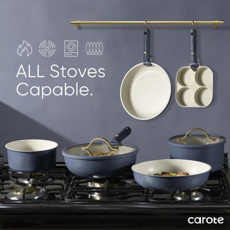 [Official] CAROTE 19pcs Detachable Handle Non-stick Cookware Set, Pots and Pans, Cookware Oven safe, Gold Handle, Avocado Green, Venetian Blue, Frying pan Luxury Cookware, Kitchen Cookware Sets, Nonstick Cookware Sets, Kitchen Games, Pots And Pans Sets, Nonstick Cookware, Cookware Sets, Culinary Skills, Kitchen Cookware