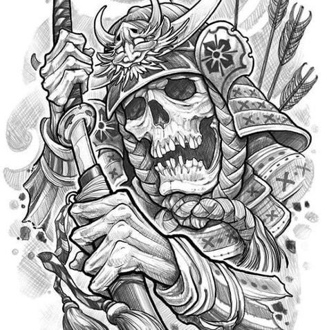 coloring pages 🌒 Flashes Tattoo, Samurai Drawing, Samurai Warrior Tattoo, Native Tattoos, Samurai Tattoo Design, Japan Tattoo Design, Sketch Tattoo Design, Tattoo Stencil Outline, Samurai Tattoo