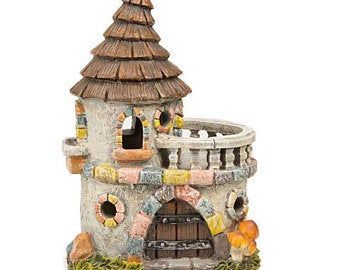 Fairy Garden Castle, Garden Castle, Fairy Garden Kit, Small Castles, Clay Fairy House, Fairy Castle, Fairy Village, Stone Facade, Fairy Garden Supplies