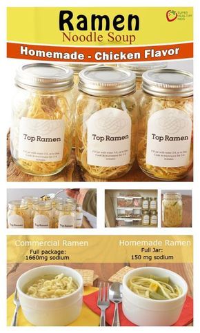 Homemade Top Ramen, Ramen Seasoning Recipe, Top Ramen Recipes, Meals In Jars, Jar Mixes, Low Sodium Foods, Sodium Foods, Low Sodium Meals, Homemade Dry Mixes