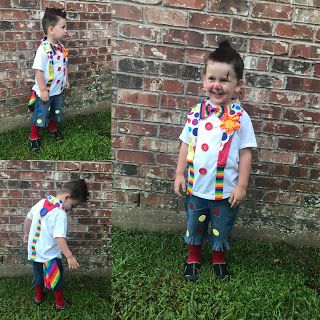 Toddler boy clown costume! Clown Day At School, Diy Clown Costume Kids, Boy Clown Costume, Boys Clown Costume, Clown Outfits, Kid Costumes, Clown Dress, Twin Day, Clown Clothes