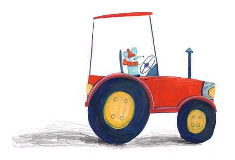 A little illustration for my son ❤️ mouse in a tractor #illustration #childrensbook #picturebook #art #artist #artwork #illustrator Cute Tractor Illustration, Draw A Tractor, Tractor Illustration, Tractor Art, Vehicle Reference, Animals Illustration, Naive Illustration, Farm Ideas, Kid Art