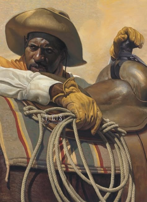 Thomas Blackshear Paintings, Thomas Blackshear Art, Black Cowboy Painting, Black Cowboy Art Western, Black Cowboys Art, Black Cowgirl Art, Black Cowboy Art, Thomas Blackshear, Rodeo Poster