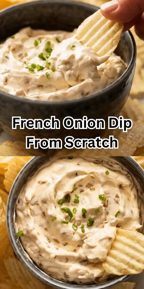 French Onion Dip From Scratch - All Recipe Secret Superbowl Snacks Dessert, French Onion Dip Recipe, Homemade French Onion Dip, Onion Dip Recipe, Caramelized Onion Dip, French Onion Dip, Onion Dip, Popular Desserts, Superbowl Snacks