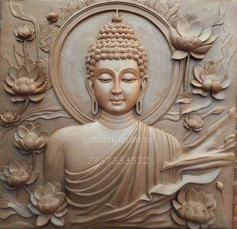 Lippan Art Buddha Design, Buddha Murals Wall Art, Cnc Artwork, Buddha Mural, Wood Carving Art Sculpture, Mural Art Design, Buddhist Art Drawing, Buddha Artwork, Relief Art