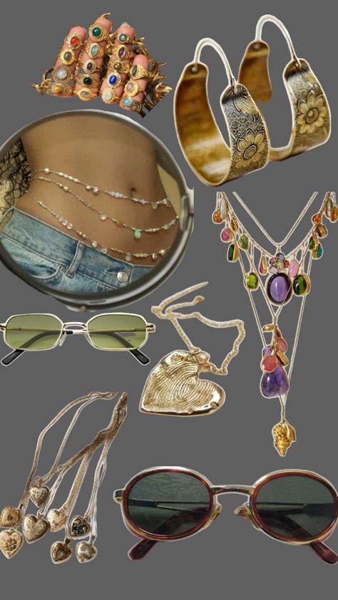 colourful, textured jewellery to pull together a more simple outfit Maximalist Jewelry Outfit, Gold Maximalist Jewelry, Gold Jewelry Maximalist, Silver Maximalist Jewelry, Maximalist Accessories, Maximalist Gold Jewelry Aesthetic, June Moodboard, Maximalist Jewelry, Maximalist Outfits