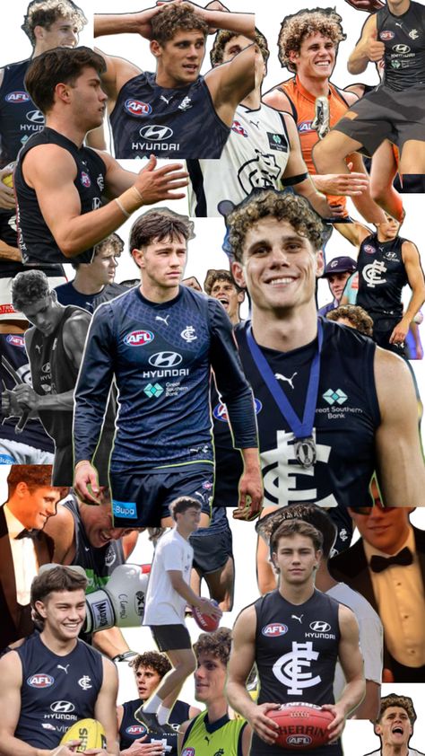 jack carroll and charlie curnow Charlie Curnow, Carlton Football Club, Carlton Blues, Future Boyfriend, Outfit Goals, Football Club, Brisbane, Football, Sports