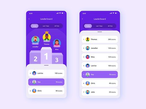 Leader board Apps by omae studio on Dribbble Game Gui, Board Design, App Design, Global Community, Creative Professional, Coding, Design