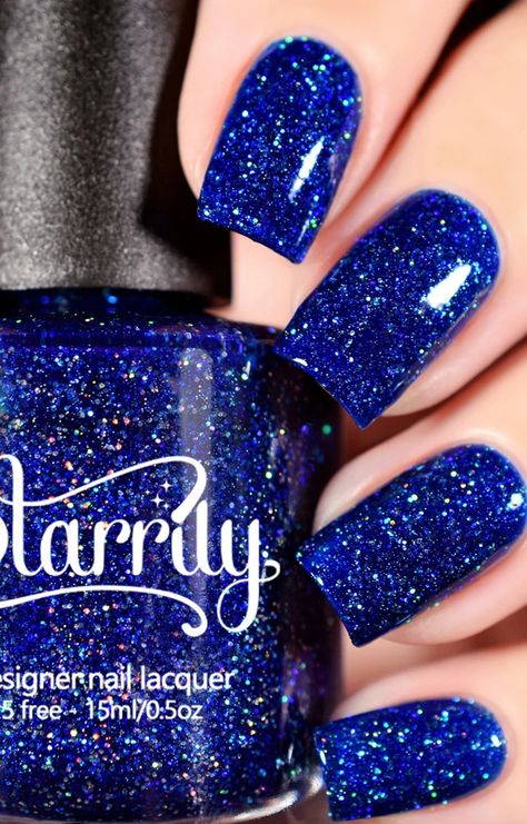 Beautiful and Unique Nail Polish by Starrily | Non-toxic Vegan Formula Bridesmaid Nails, Holo Nail Polish, Holographic Glitter Nails, Blue Glitter Nails, Jelly Nail, Cruelty Free Nail Polish, Fall Nail Polish, Holo Nails, Nail Polish Colors Fall