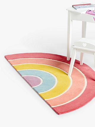 Playroom Nook, Woodland Fairy Bedroom, Rainbow Theme Nursery, Rainbow Nursery Ideas, Rainbow Themed Room, Playroom Rugs, Pink Rugs, Fairy Bedroom, Nursery Trends