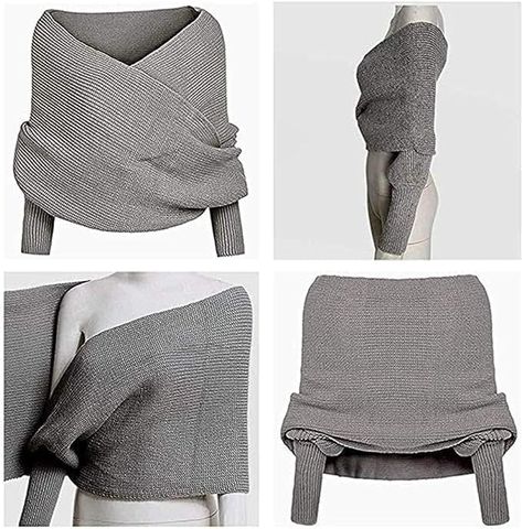 Amazon.com: AROYEL Women Knit Sweater Tops Scarf Winter Scarf Winter Shawl Wrap Scarf with Sleeve Wrap Scarf Shawl Scarves (Grey) : Sports & Outdoors Coat Autumn, Winter Shawl, Knit Shawl, Branded Scarves, Sweater Tops, Sweater Scarf, Wrap Scarf, Shawl Scarf, Shawl Wrap