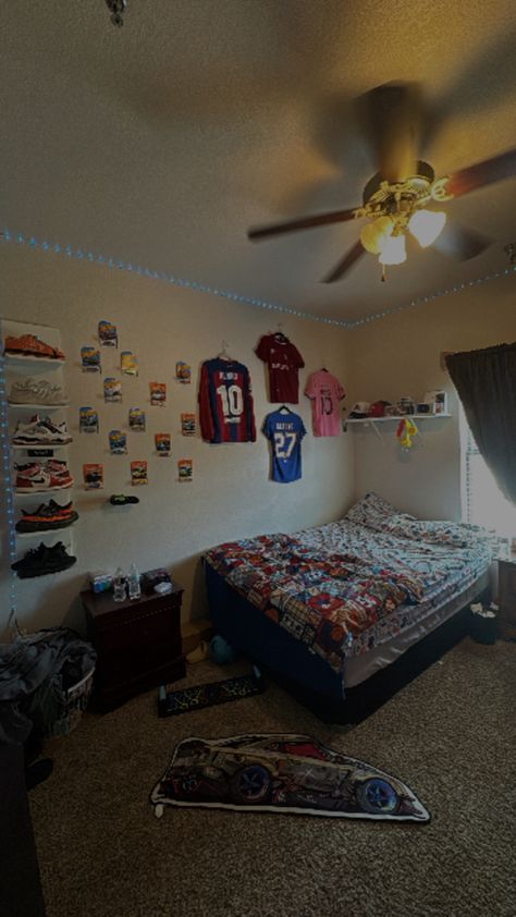 Room decorations,shoes,bedroom,soccer shirts Soccer Room Decor, Soccer Bedroom, Soccer Room, Soccer Decor, Room Decorations, Soccer Shirts, Bedroom Inspo, Dream Room, Girl Room