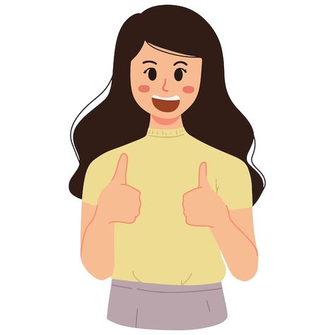 Happy Women Aesthetic, Happy Person Illustration, Pointing At Self Pose, Happy Woman Illustration, Happy Face Illustration, Women Animation, Woman Animation, Gesture Illustration, Animated Women