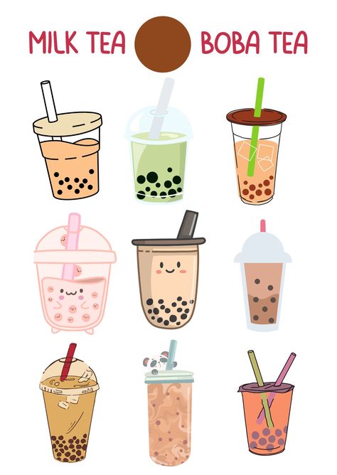 This cute milk tea boba tea sticker sheet is free for your download. 
#milkteabobatea #stickers #stickerdesign #cute stickers Milk Tea Boba, App Layout, Boba Tea, Kawaii Stickers, Printable Stickers, Milk Tea, Sticker Sheet, Room Inspo, Sticker Sheets