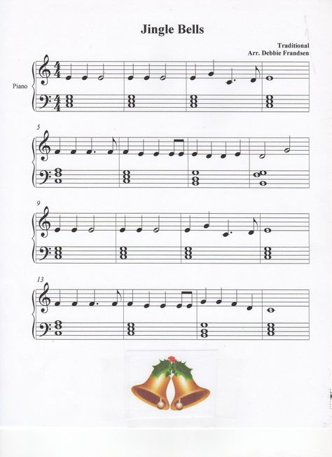 Jingle Bells page 1 of 2, Let's Play Music! Fun, free, easy Christmas Music, Chords Piano Jingle Bells, Jingle Bells Piano, Jingle Bells Sheet Music, Keyboard Noten, Christmas Piano Sheet Music, Piano Songs Sheet Music, Beginner Piano Music, Piano Notes Songs, Clarinet Music