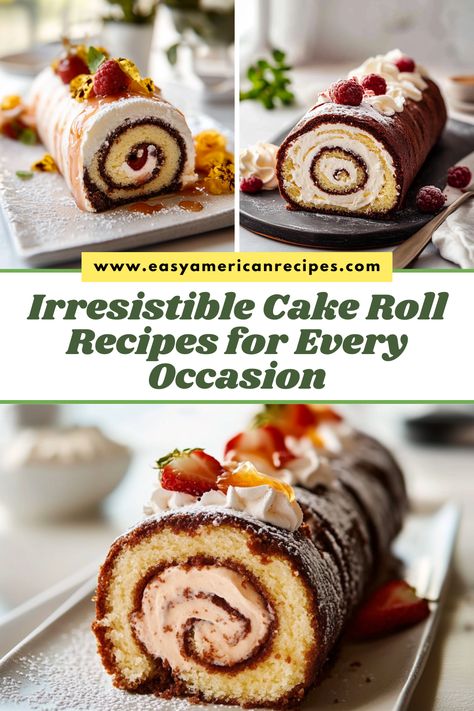 Easy Cake Roll, Rolled Cakes, Cake Roll Recipes, Joy Of Baking, Cake Rolls, Fruit Preserves, Impressive Recipes, Roll Recipes, Delicious Cake