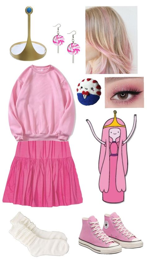 Princess Bubblegum Halloween, Princess Bubblegum Outfits, Princess Bubblegum Costume, Bubblegum Costume, Princess Bubblegum Costumes, Princess Bubblegum Cosplay, Adventure Time Costume, Adventure Time Cosplay, Trio Costumes