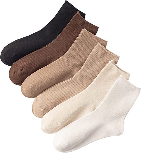 6 different colors Neutral Socks, Ankle High Socks, Women Crew Socks, Comfortable Socks, Women Socks, Novelty Socks, Colorful Socks, Casual Socks, Socks And Hosiery