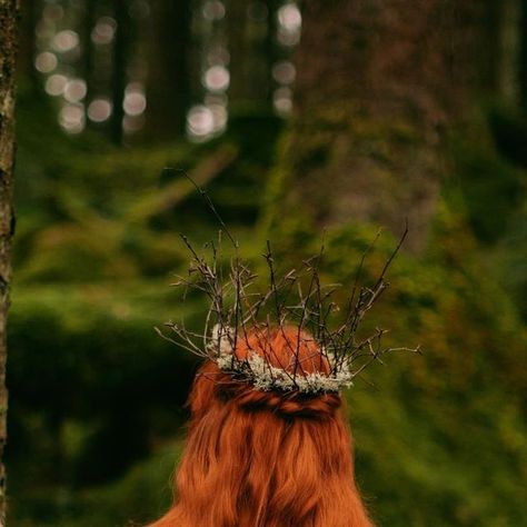 Rebecca | The twig crown🌱 If my nature crowns reflect each season then the twig crown is a fitting homage to the bare branches of early spring. ... | Instagram Grass Crown, Stick Crown, Fae King, Forest Crown, Twig Crown, Diy Floral Crown, Goblin Market, Nature Crown, Woodland Crown